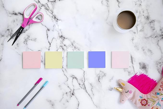 Post-it Greener Notes, 3x3 in, 24 Pads, America's #1 Favorite Sticky Notes, Sweet Sprinkles Collection, Pastel Colors, Clean Removal, 100% Recycled Material (654R-24CP-AP)