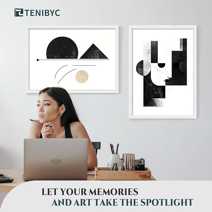 20x28 Picture Frame 4 Pack - White Solid Wood Poster Photo Frame - Woodgrain Series - Room, Office, Gallery, Studio Display - Wall Hanging