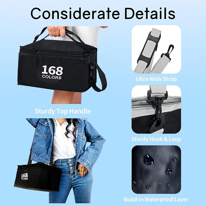 168 Colors Alcohol Markers, Art Markers for Artists with Coloring App, Dual Tip Marker for Adult Painting Sketching Drawing with Travel Case Great Gift Idea