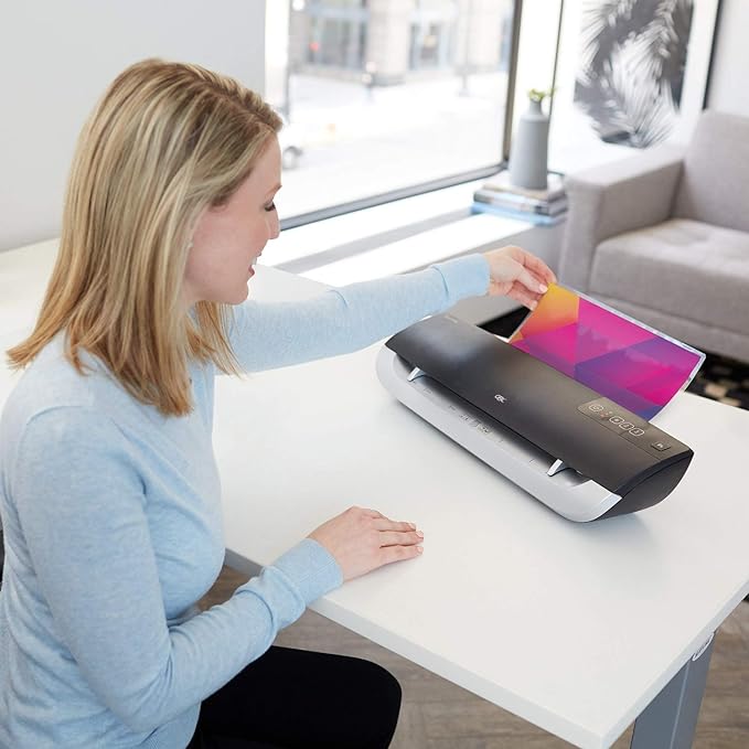 GBC Thermal Laminator Machine, Fusion 3000L, 12 Inch, 1 Min Warm-up, 3 or 5 Mil, with 30 EZUse Laminating Pouches (1703075)