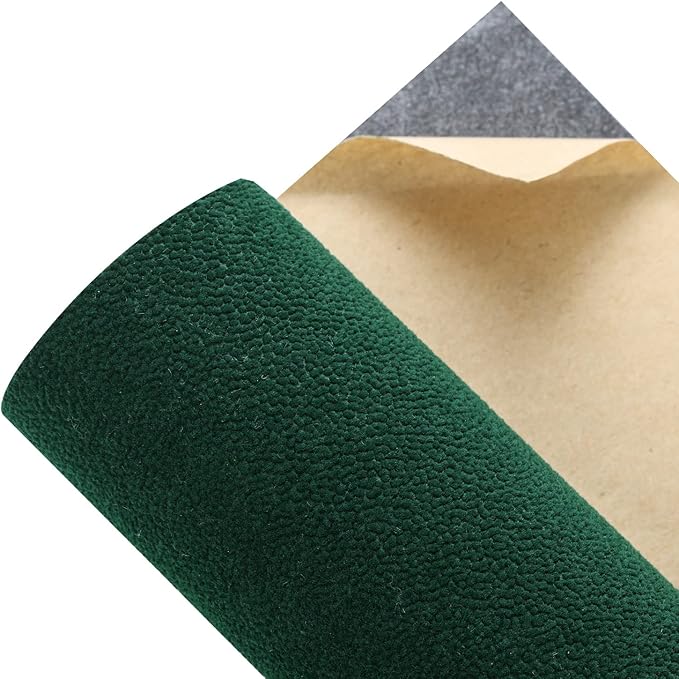 Removable Velvet Fabric Self Adhesive Felt Fabric Liner Green Velvet Drawer Liner for Jewelry Drawer Craft Felt Fabric Sheet Art & Craft Making 14.2" x 98"