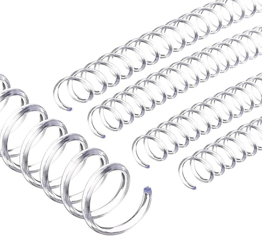 PATIKIL 10mm(3/8") Plastic Spiral Binding Coils, 20 Pcs Binding Spirals 50 Sheet Capacity 4:1 Pitch Binding Spirals for Binding Paper Sheets, Transparent