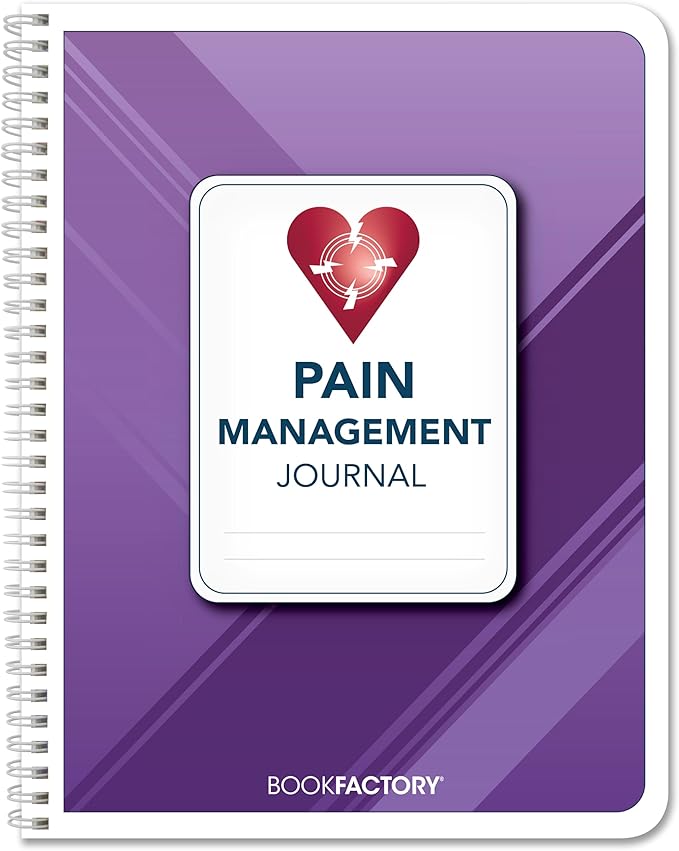 BookFactory Pain Log Book/Pain Management Logbook/Personal Medical Tracking Notebook - 100 Pages, 8.5'' x 11'', Wire-O (LOG-100-7CW-PP(Pain-Journal))