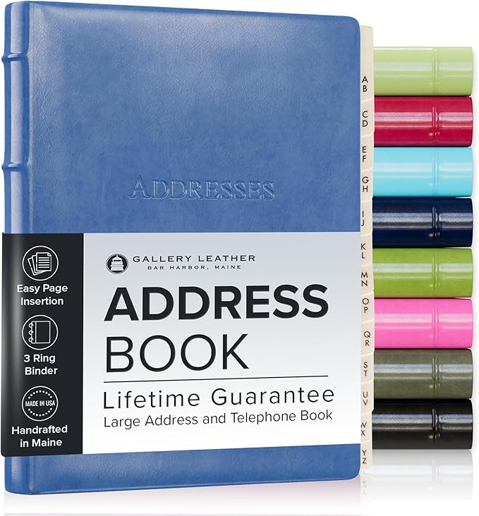 Gallery Leather Desk Address Book - 9" x 7" - Acadia Hydrangea