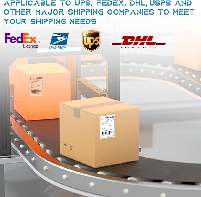 MFLABEL 8 Rolls 4x6 Direct Thermal Blank Shipping Labels for Thermal Printer Shipping Labels with Perforated