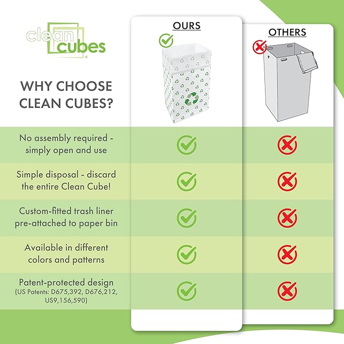 | 30 Gallon Disposable Trash Cans (3-Pack) with Fitted Trash Bags - Reusable Garbage and Recycling Bins for Parties, Events, and More (Recycle - 30” Height x 17” Width x 14” Depth)