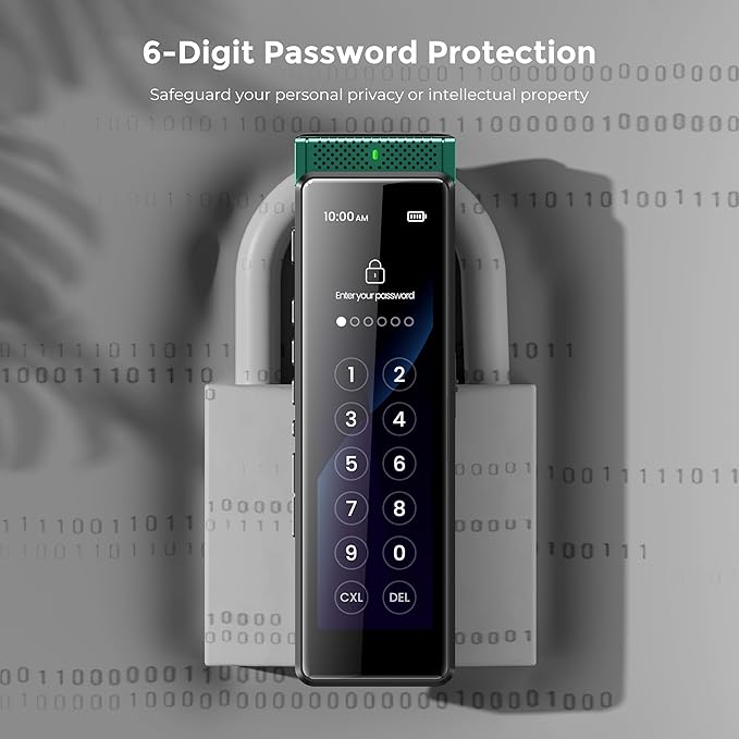 136GB Digital Voice Recorder with Playback, Innioasis R1 Full Touchscreen Voice Recorder with AI Intelligent Transcription and Bluetooth, Voice Activated Sound Audio Recorder Device with Mic (Green)