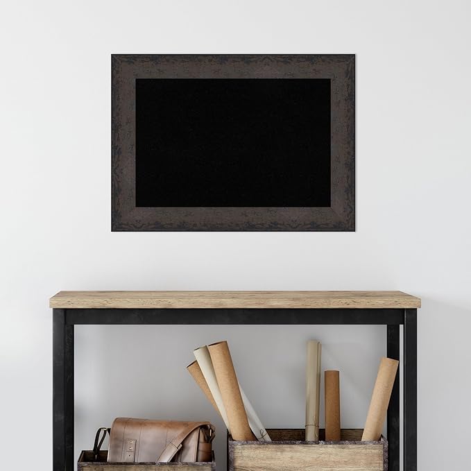 Amanti Art Black Cork Board for Wall, 21x29 Vision Board with Black Wood Frame, Medium Corkboard Office Decor for Home Organization, Modern Corkboard Pinboard to Display Items for Home Organization