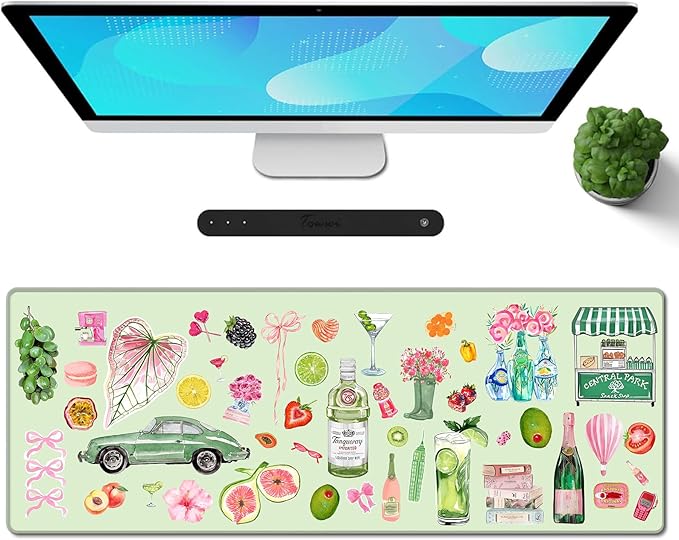 Galdas Gaming Mouse Pad XXL XL Large Long Extended Big Mousepad Non-Slip Rubber Keyboard Mouse Pad with Stitched Edges for Laptop Home Office (31.5x11.8x0.08 Inch) -Element