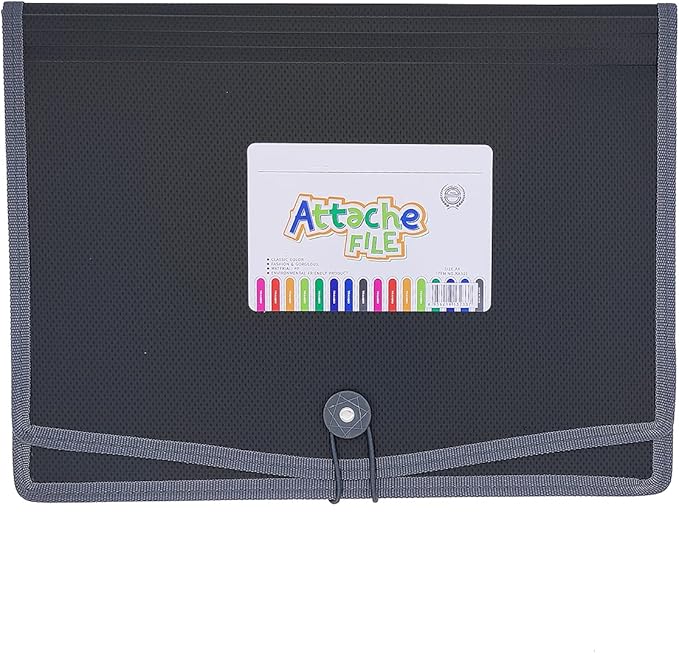 Premium Quality Plastic Expanding File Folder Document Organizer, 3.5" Expansion, A4 Letter Size for Home School Office Organization, 3 Pack