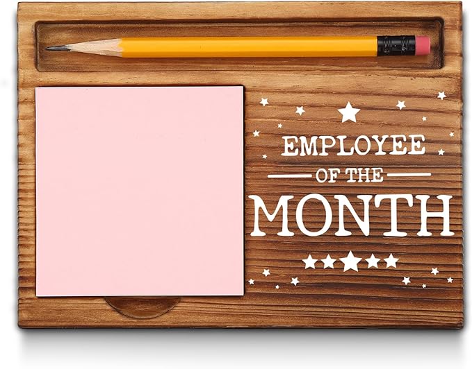 Employee of The Month Gifts, Employee Appreciation Thank You Gifts, Employee Gifts for Desk Sticky Note Holder, Employee Month Self-Stick Note Pad Holders GAA25