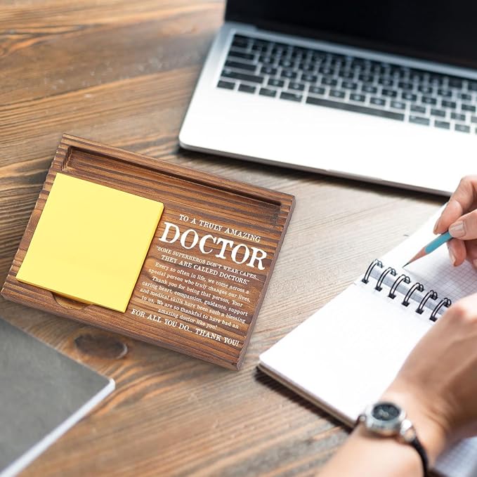 Thank You Doctor Gift Sticky Note Holder, Doctor Appreciation Future Doctor Assistant Med School Graduation Gift, Doctor's Day Week Gift Thank You for All You do Self-Stick Note Pad Holders TZP45