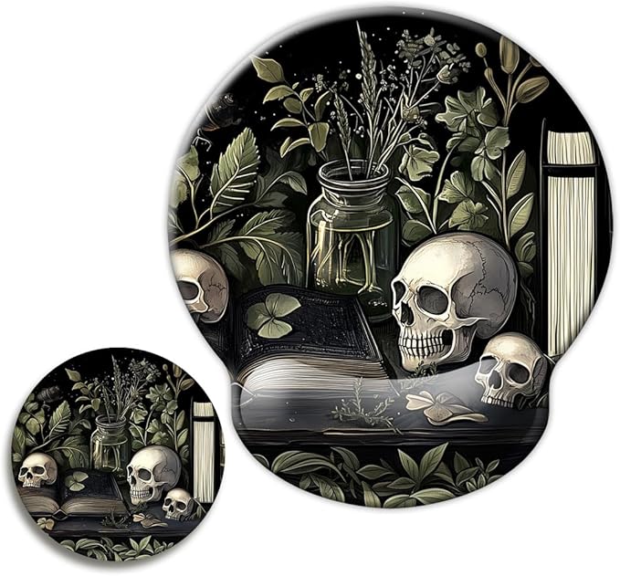 Ergo Comfort Gel Wrist Rest Mouse Pad-Ergonomic Office Mousepad with Wrist Support-Non-Slip, Design Desk Accessories Mat for Home&Game Decor Goth