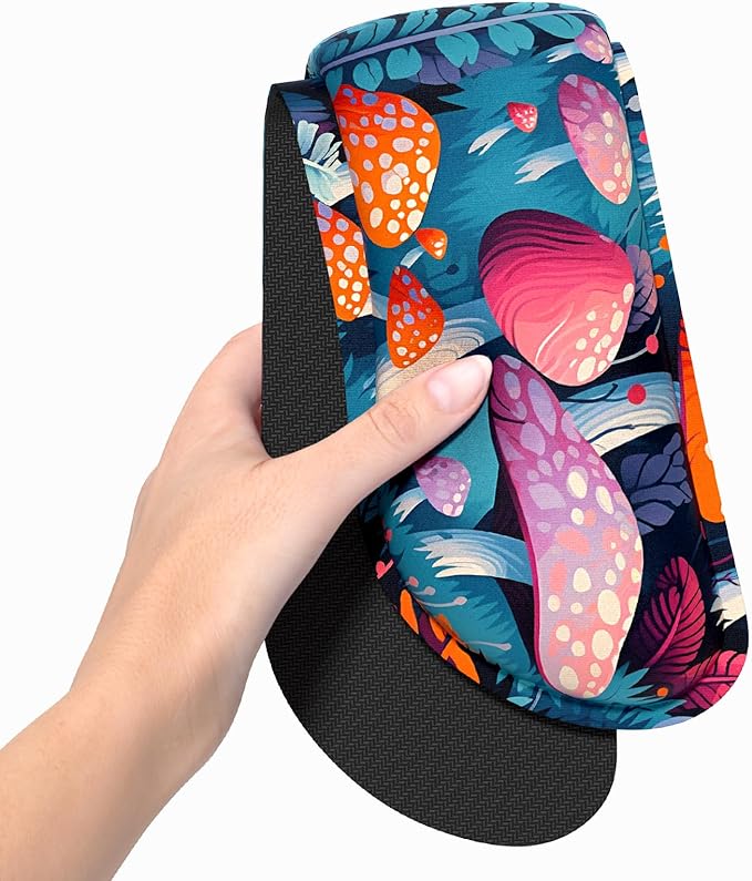 Dapesuom Enlarge Keyboard Wrist Rest, Memory Foam Wrist Cushion for Desk Mats Support, Boho Typing Pain Relief Keyboard Mouse Pad Rests Set with Non-Slip Base for Gaming Laptop Computer, Mushrooms