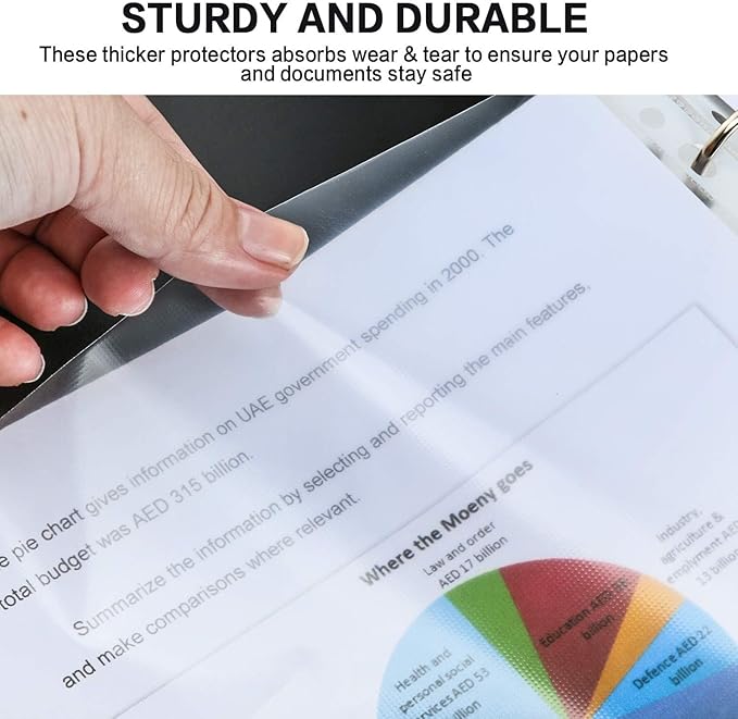Sheet Protectors, PANDRI 700 Pack Clear Heavy Duty Plastic Page Protectors Sheet Reinforced 11-Hole Fit for 3 Ring Binder Fits Standard 8.5 x 11 Paper, 9.25 x 11.25 Top Loaded, Excluding Acid