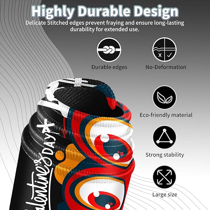 Gaming Mouse Pad, Keyboard Mouse Pad 31.5x15.7 inch XXL Large Computer Laptop Cool Desk Mat with Non-Slip Rubber Base and Stitched Edge for Home Office Work, Black Love Graffiti