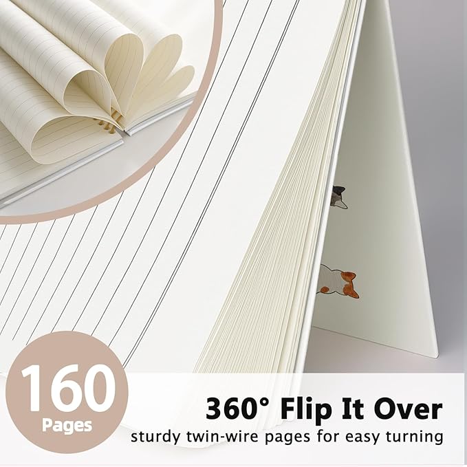 Cat Notebook Journal, Cat Office Supplies Notebooks for School, Cat Lover Gifts for Women Men, Cat Gifts for Girls, Cat Notepad 5.5x8.3 Inch