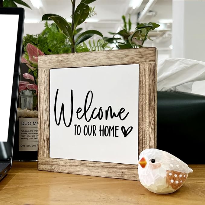 Welcome Sign, Wooden Box Signs for Home Decor, Freestanding Welcome Decor Sign, Farmhouse Decor for Entryway, Front Door Decortion, Housewarming Tabletop Decortion