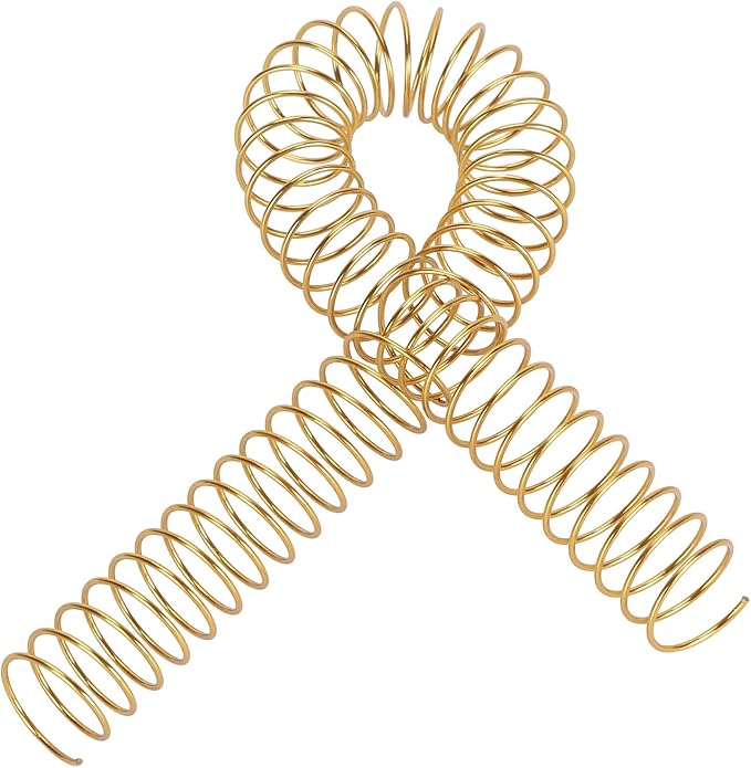 100pcs Total Spiral Binding Coil, 170 Sheets Capacity 4:1 Pitch and 48 Loops 360 Degree Rotation Wire Binding Spines for Size Paper of 8.5 x 11inch, Set Kit for A4 (Gold)