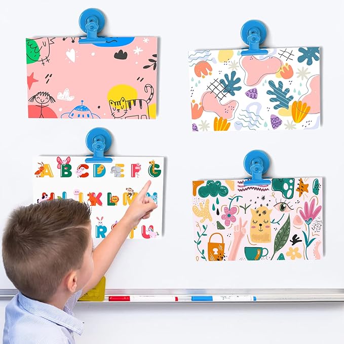 VNDUEEY 20 Pack Magnetic Paper Clip Dispenser Holder, Paperclip Dispenser for Desk, School, Office, Fridge Magnets Refrigerator Magnets, Magnet Clips for Whiteboard Locker (Blue) ﻿