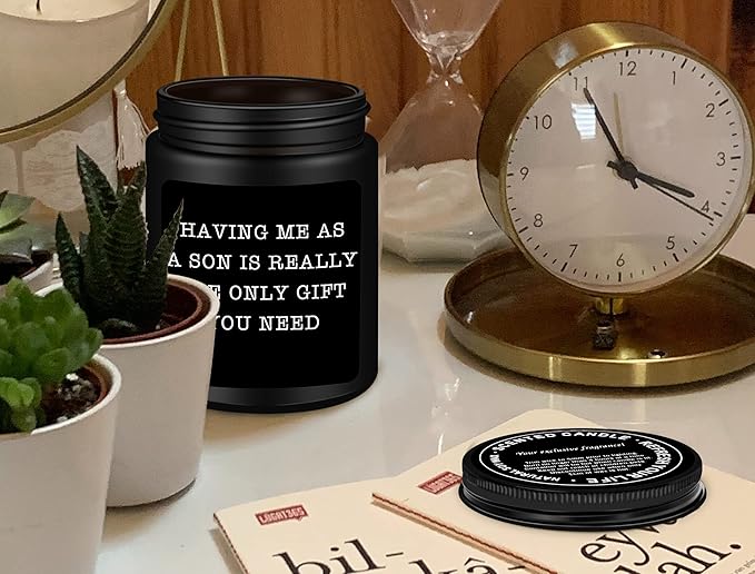 Funny Mom Dad Gifts, Fathers Mothers Day Birthday Gift from Son, Christmas, Thanksgiving Gifts for Mom Dad from Son - Lavender Scented Candles