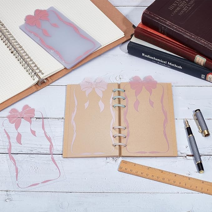 BENECREAT 12PCS Bow Planner Dividers Pocket, 6 Hole Punch File Dividers, Binder Dividers for Keeping Documents Neat Professional Notes Books Classify Files (Pink)