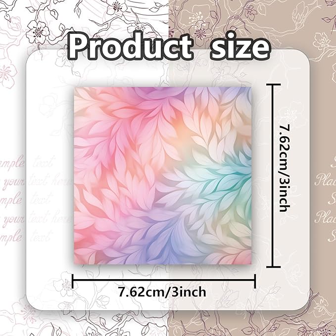 9 Dreamy Pastel Gradient Sticky Notes - Self-Adhesive Note Pads & Memo Notes for School, Office, Home Supplies - Students & Teachers Gift