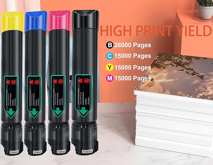 LEDES C8030 Toner Cartridge Replacement for Xerox Altalink C8030 C8035 C8045 C8055 C8070 006R01697 006R01698 006R01699 006R01700, 26,000 Extra High Capacity Toner Cartridge (4 Packs, BCMY)