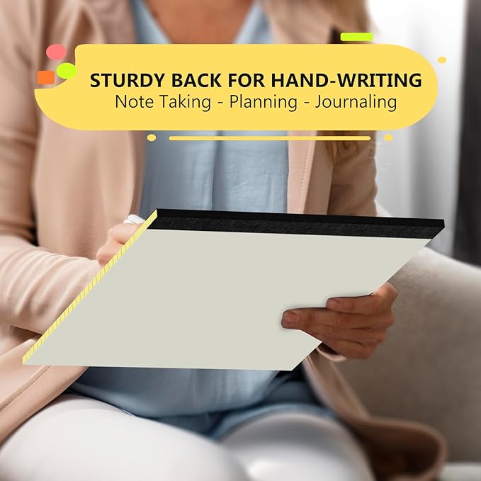 Legal Pads 8.5 x 11, Note Pads 8.5 x 11, Wide Ruled Paper, 4 Pack Colored Legal Pads, Pink Writing Pad, Multicolor Notepad with Sturdy White Back, 30 Sheets/Pad, Lined Paper Writing Paper Tablets