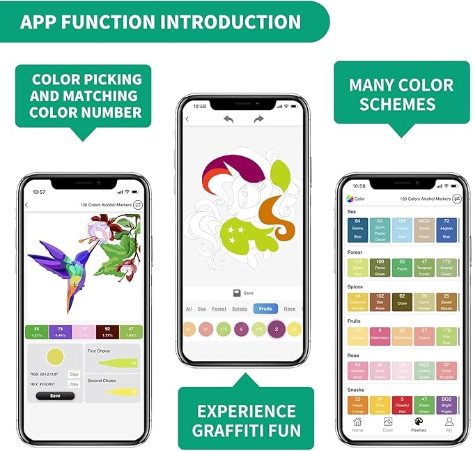 168 Colors Alcohol Markers with Free App, Dual Tip Art Markers with Kickstand Case for Artists Adults and Kids. Alcohol Based Marker for Coloring Painting Sketching and Drawing, Great Gift