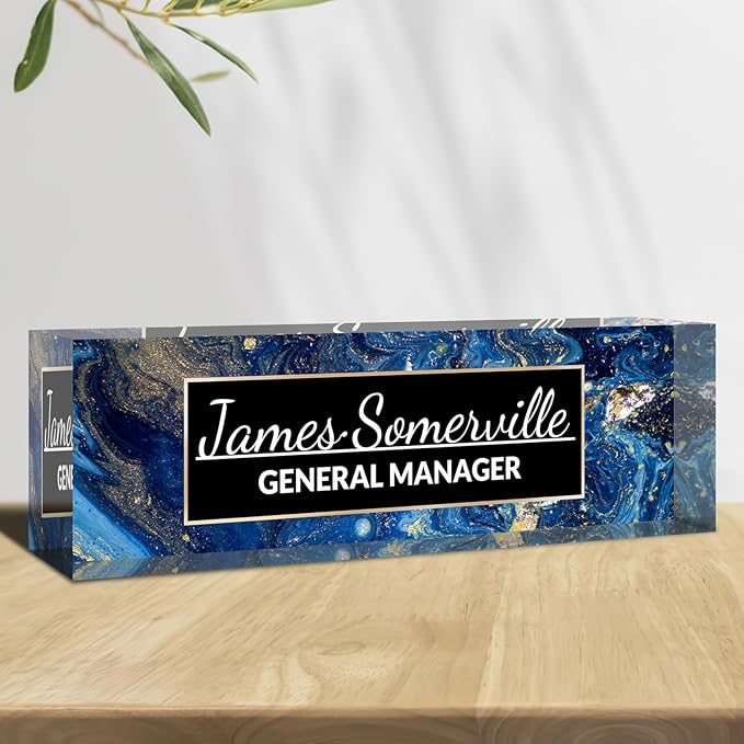 Desk Name Plate Personalized, Custom Name Plate for Desk, Acrylic Desktop Accessories, Office Gift & Decor for Women Men, Teacher Nurse Boss Employee Appreciation Gifts
