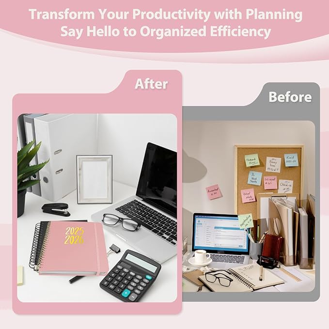 Planner 2025-2026, Monthly and Weekly Calendar Academic Planner (July 2025 - June 2026), Hardcover Planning Agenda Book for Office School Supplies, A5 (6.3" x 8.5")