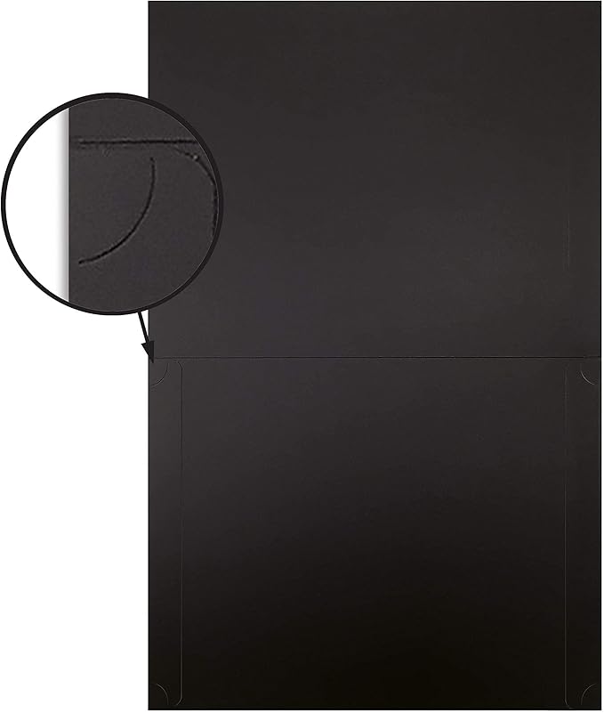 Better Office Products 25 Pack Black Certificate Holders, Diploma Holders, Document Covers with Gold Foil Border, for Letter Size Paper, 25 Count, Black