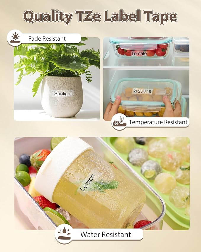 TZe-131 Clear Label Maker Tape Compatible with Brother P-Touch Label Tape 12mm 0.47 Laminated Clear TZ Tape 1/2" Work with Brother PTouch D220 PTD210 PTH110 PTH111 PTP710BT PTD400 Cube, 6-Pack