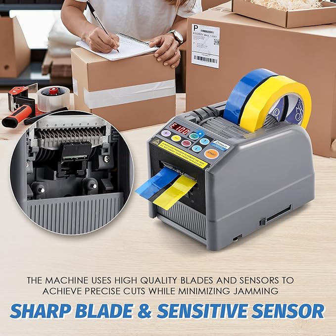 Automatic Tape Dispenser, Electric Ribbon Cutting Machine, Upgraded Silicone Wheel for 6-60mm Width Tape/Ribbon, Max. Cutting Length 999mm, 110V, Unsuitable for Elastic Ribbons