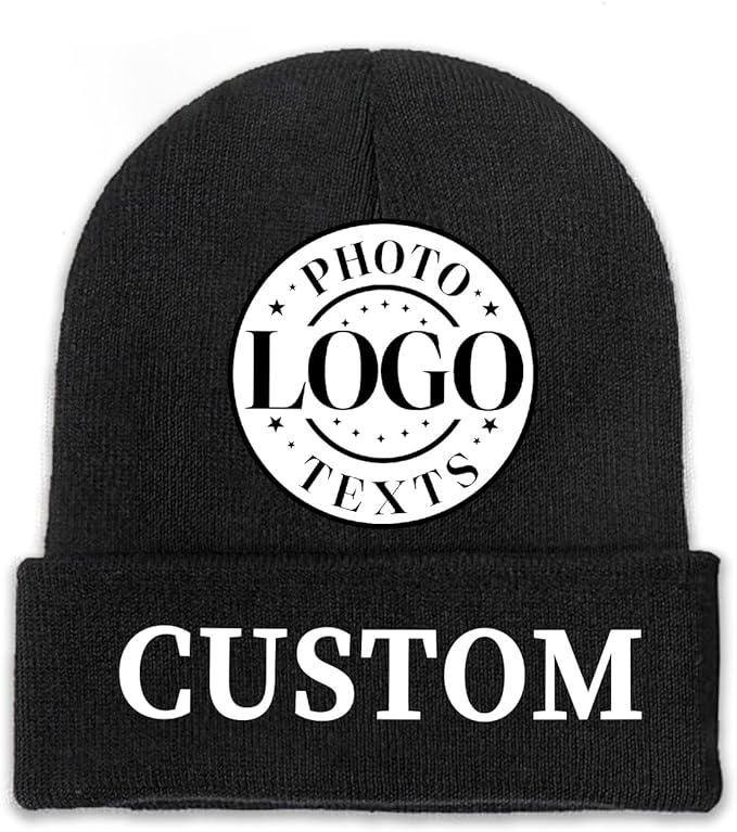 Custom Beanie for Men Women Bulk Custom Winter Hat Beanies with Logo Text Image Personalized Knit Hats Gifts for Business
