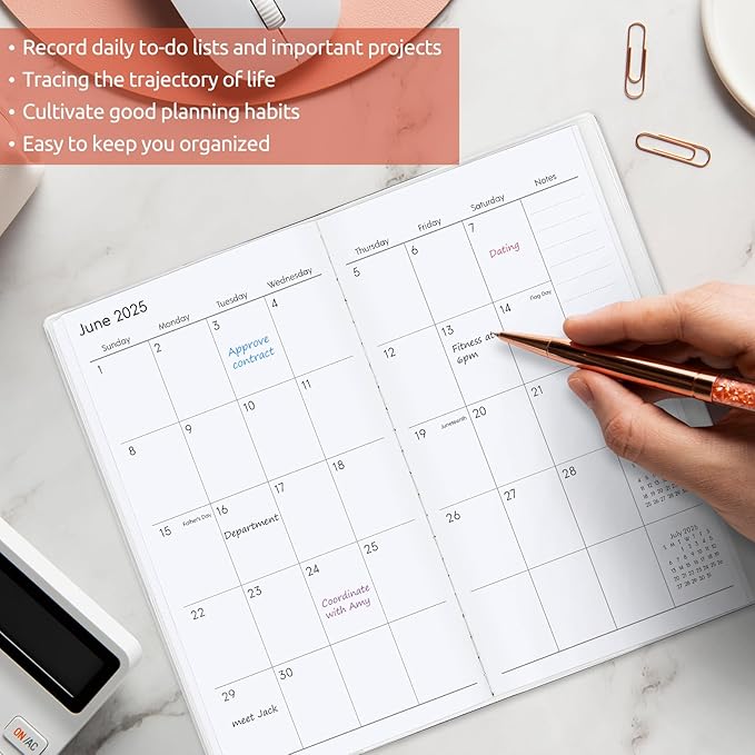 Pocket Calendar 2026-2027, Moon Phase Monthly Planner 2026-2027 - 3.7" x 6.7" - Runs from July 2025 Until December 2027, Lunar Calendar 2026 for Planning and Organizing