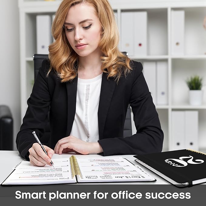 2026 Planner, Weekly and Monthly Calender Planner, Jan 2026 to Dec 2026, Hardcover 2026 Calendar Planner Book with Tabs & Inner Pocket, Office Home School Supplies for Women & Men - A4 (8.5" x 11"), Black