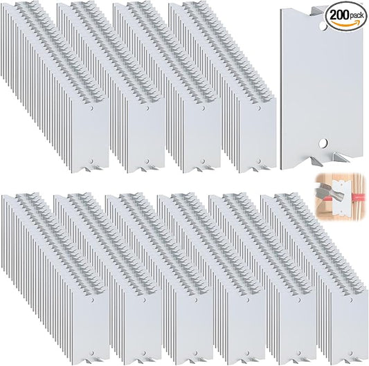 200 Pack Nail Protection Plates for Wood Studs, 2.5 x 1.5 Inch Cable Protector Plate, Metal Anti-Nail Shield with Sharp Pointed Prongs for Plumbing & Electrical Wiring