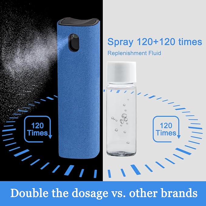 Screen Cleaner Touchscreen Mist Spray, walrfid Cleaning Kit for Electronic Smart Phone TV, Laptop, Tablet, PC, Computer LCD Flat Screens, Eyeglasses, Compatible with iPhone iPad MacBook Pro - DarkBlue