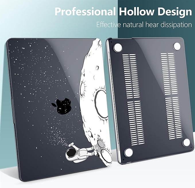 DONGKE Compatible with M4 MacBook Air 15 inch Case 2025 2024 2023 A3241 A3114 A2941 M3 M2 Liquid Retina Display Touch ID, Plastic Hard Case & Keyboard Skin & Screen Protector - Astronaut