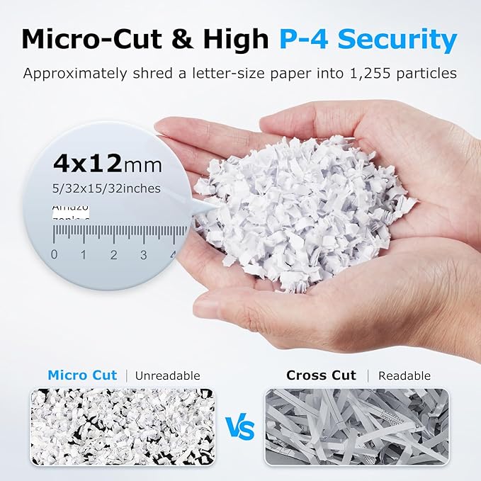 BONSEN 300-Sheet Auto Feed Paper Shredder, 60 Minutes Non-Stop Commercial Grade Heavy Duty Shredders for Office, 8.1 Gallon Micro Cut Document Shredder, P-4 Security Level,58dB Super Quiet (S3113)