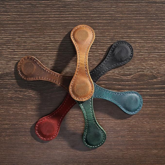 Artlaza Personalized Magnetic Leather Bookmark, 26 Letters Custom Leather Bookmarks, Handmade, Leather Magnetic Bookmark for Book Lovers Readers Women Kid(Blackï¼ŒKï¼‰