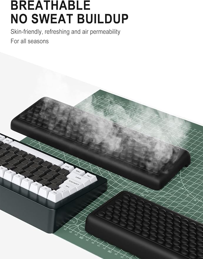 Hsurbtra L-Shaped Desk Elbow Pad, 2-Piece Soft Memory Foam Elbow Support Padding with Non-Slip Rubber Base, Ergonomic Desk Edge Cushion Wrist Rest for Office, Home, Work, Gaming, Black