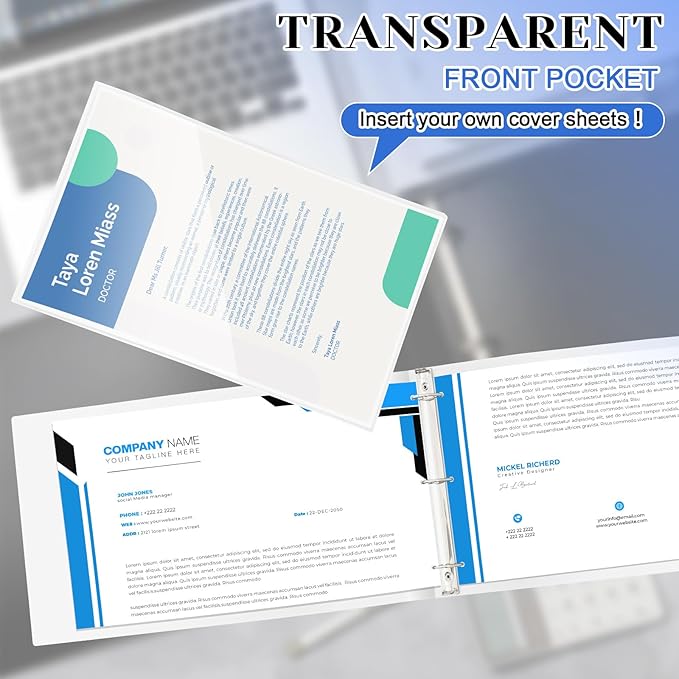 4 Pcs 11 x 17 Inch View Binders 1 Inch 3 Rings Slant Heavy Duty View D Ring Binders Economy Holds 11" x 17" Paper for Artwork Blueprints, Office, Home, Work Places (White)