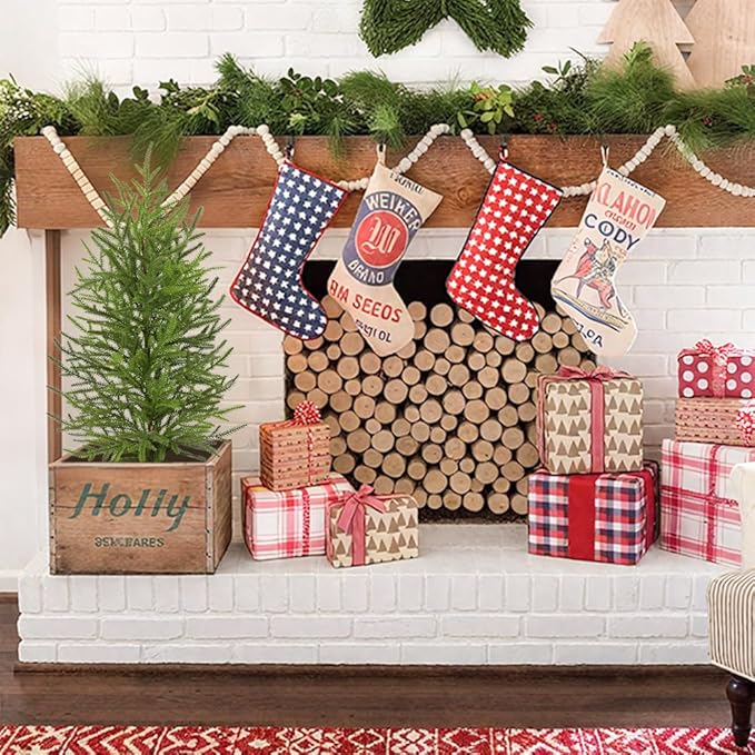 2.6ft Small Artificial Norfolk Pine Christmas Tree, Real Touch 31 inch Artificial Topiary Tree Small Christmas Tree in Pot, Christmas Decoration Home Tabletop Entryway Living Room