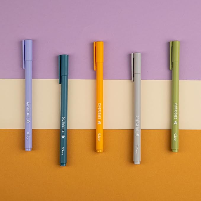 DIVERSEBEE Assorted Gel Ink Pens, 0.5 mm Gel Pens Fine Point, Cute Fine Tip Bible Pens No Bleed Through, Bible Study Journaling Supplies, 5 Pack Set (Cactus)