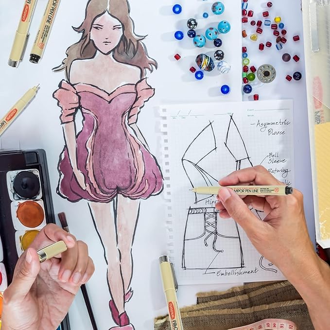 Micro Fineliner Set – 3 size Archival Ink pens for Technical Drawing, Anime & Sketching – Artists, Architects & Illustrators