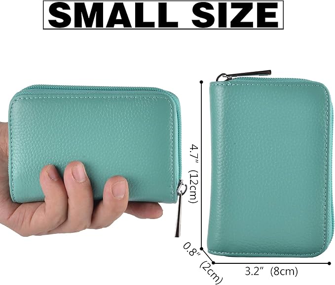 Easyoulife Genuine Leather Credit Card Holder Zipper Wallet With 26 Card Slots