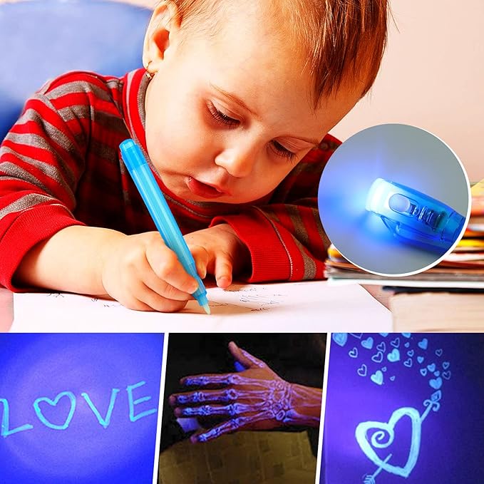30 Pieces Invisible Ink Pen with UV Light Spy Pen Magic Marker Party Favors for kids 8 12 years Birthday Gifts Classroom Prizes Goodie Bags Stuffers for Kids